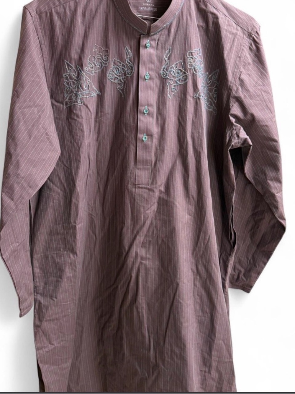 J. Junaid Jamshed Designer Kurta - Plum/Burgundy Embroidered